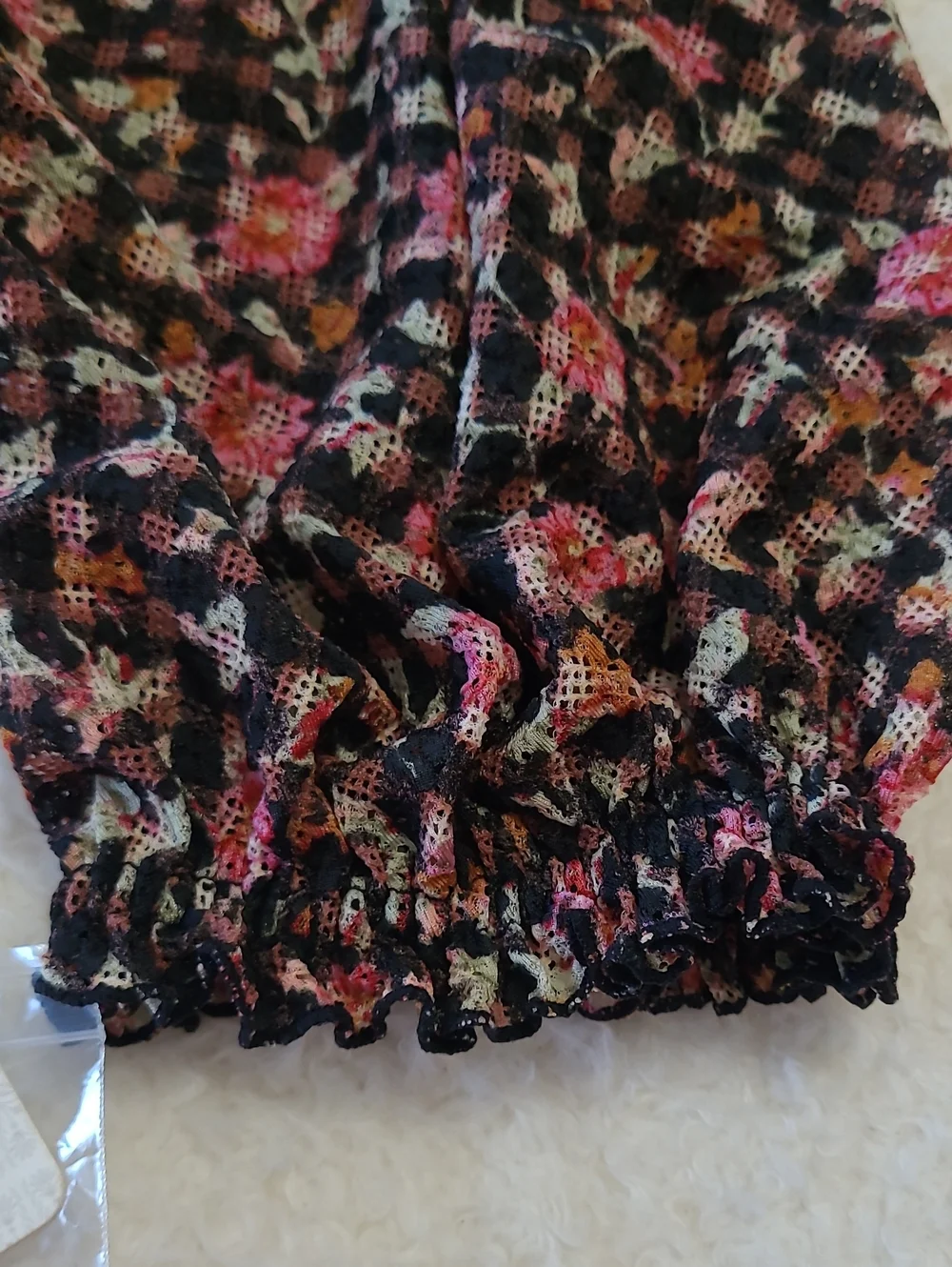 NEW Free People Peasant Top Stretch Flowy Puff Short Sleeve Fits M-L